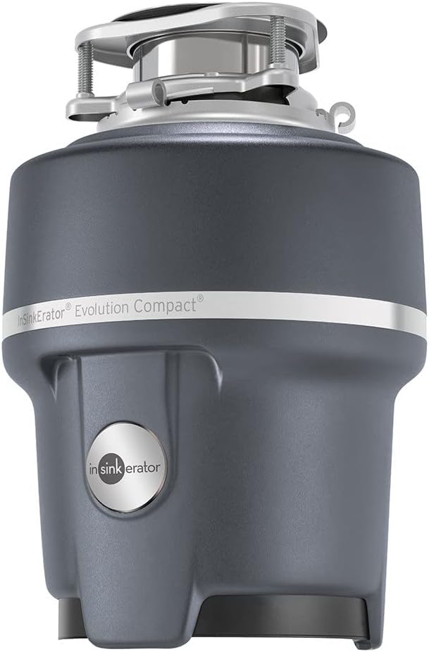 Garbage Disposer Compact 3/4 HP Evolution Compact, Gray  STS-OOSN Garbage-disposals, Satin Nickel  DWC-00 Plumbing-Equipment